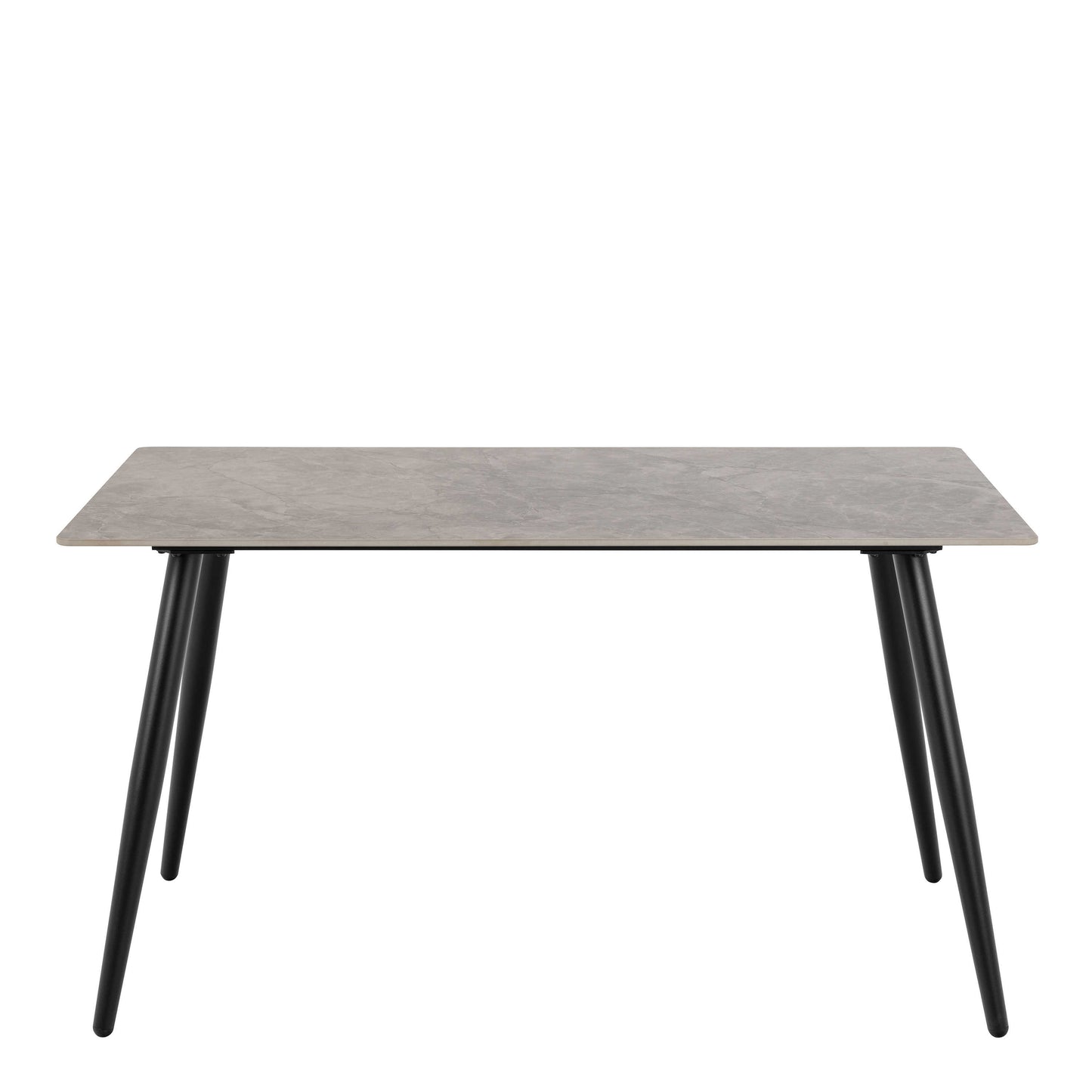 Belfast Grey Ceramic Dining Table Set 4 Seater with Taupe Chairs