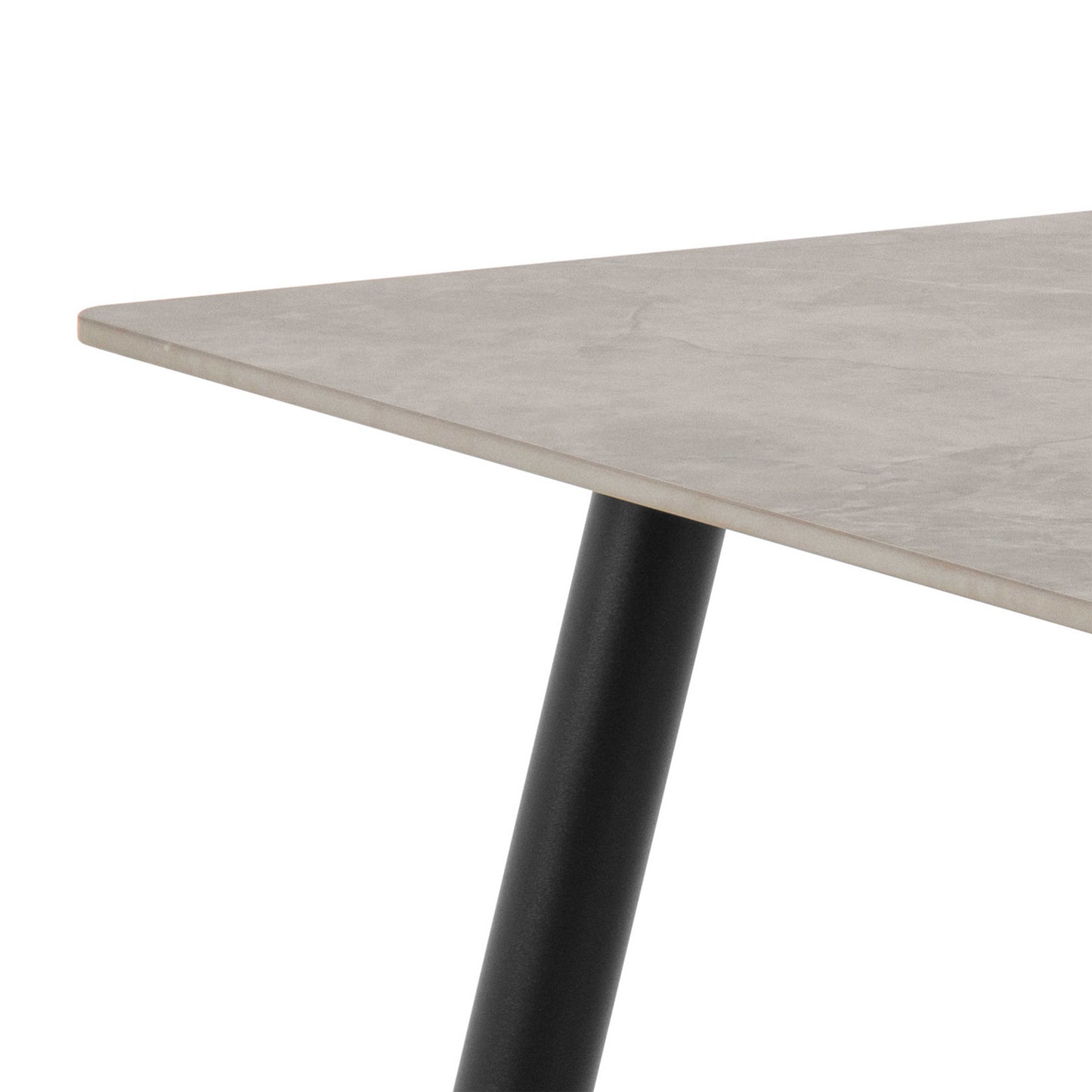 Belfast Grey Ceramic Dining Table Set 4 Seater with Taupe Chairs