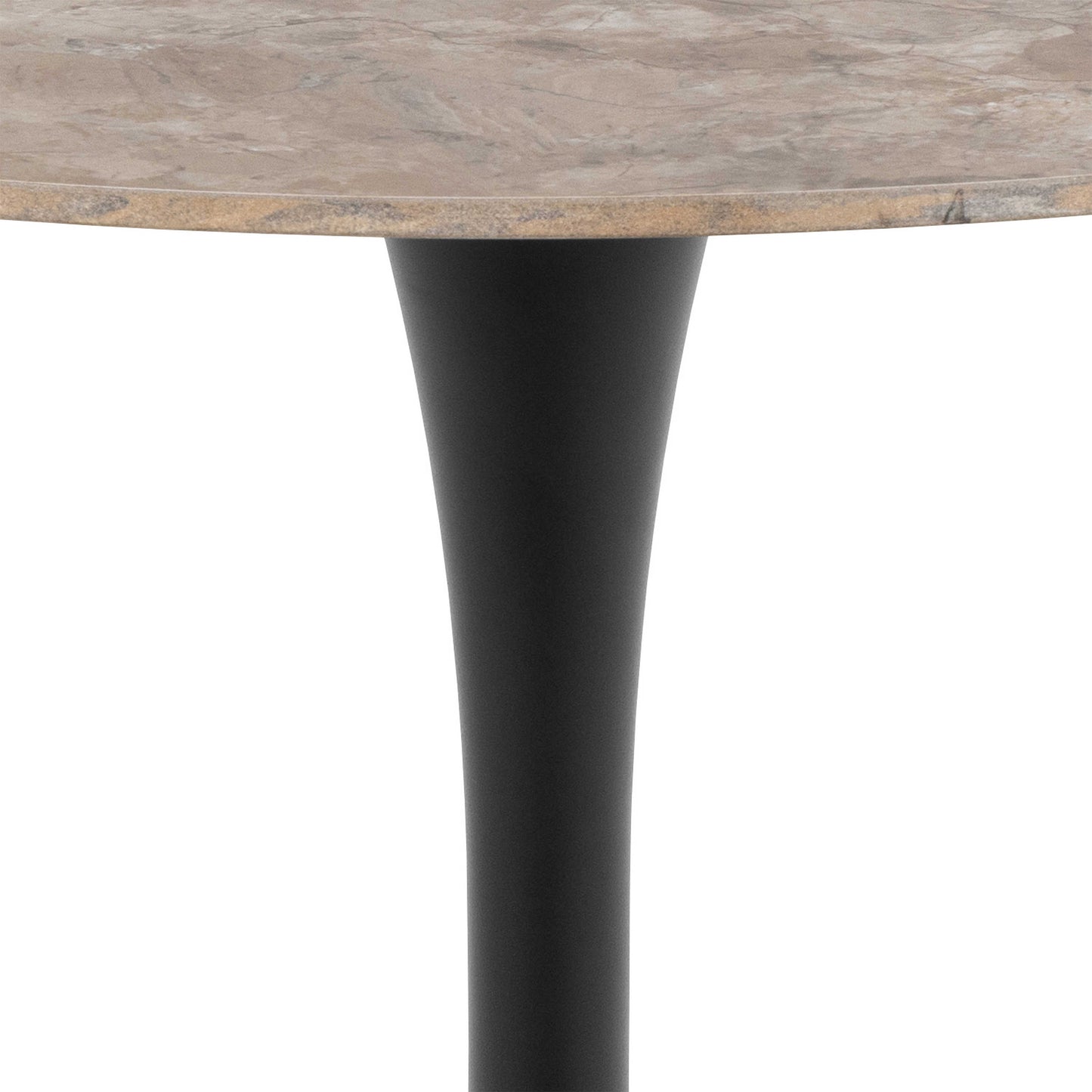 Cloverfern Brown Ceramic Round Dining Table Black Base