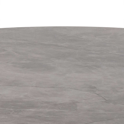 Cloverfern Grey Ceramic Round Dining Table Black Metal Base