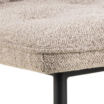 Belfast Grey Ceramic Dining Table with 4 Upholstered Cream Chairs