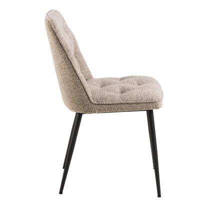 Belfast Grey Ceramic Dining Table with 4 Upholstered Cream Chairs