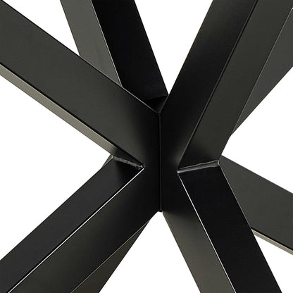 Perth 135cm 4 Seater Grey Ceramic Dining Table Industrial Black Metal Legs