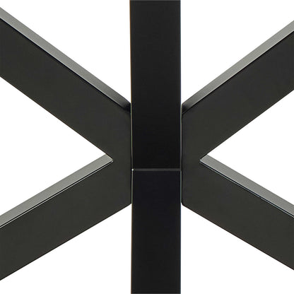 Perth 135cm 4 Seater Rusty Brown Ceramic Dining Table Industrial Black Metal Legs