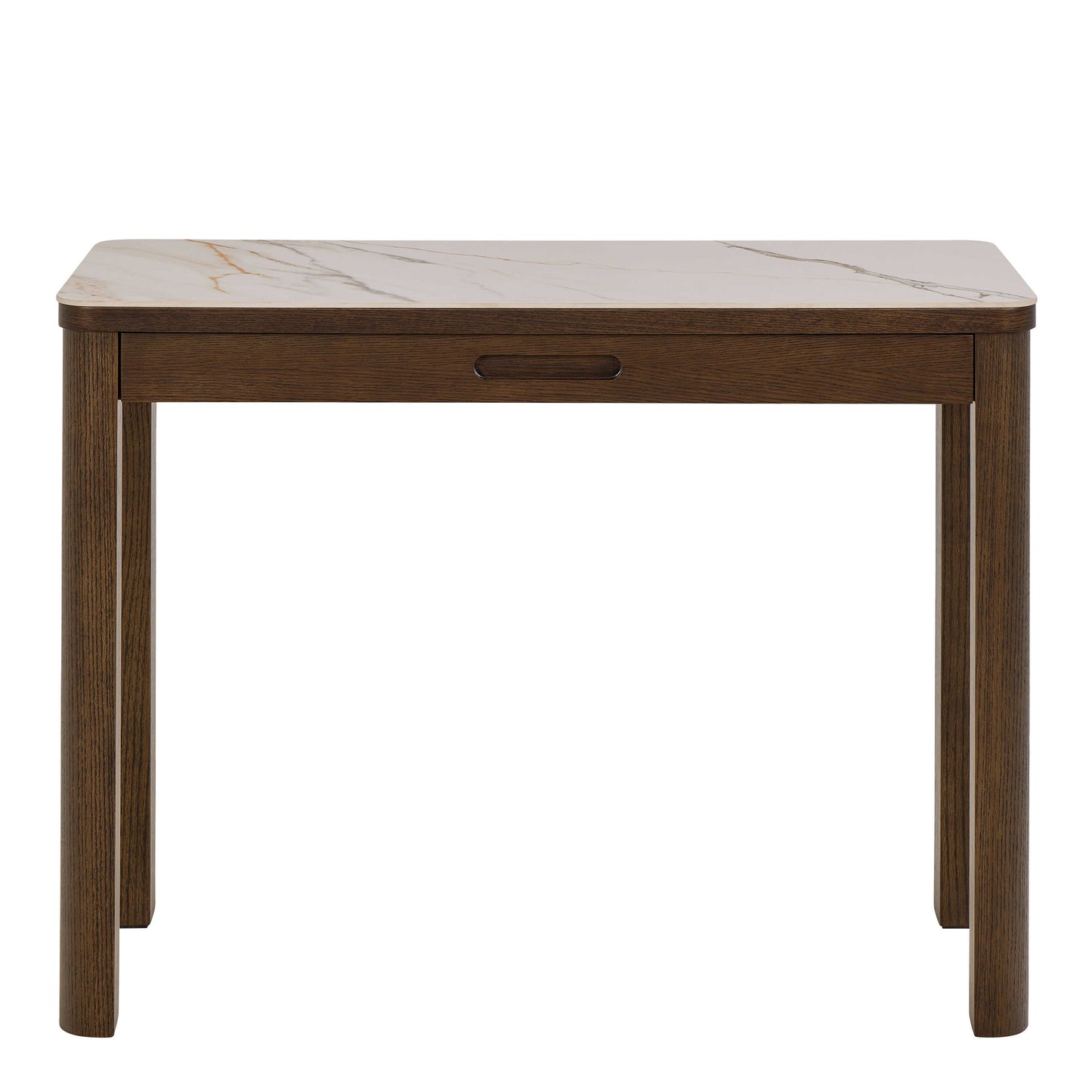 Cork Cream Ceramic Console Table with Oak Veneer Base 1 Drawer
