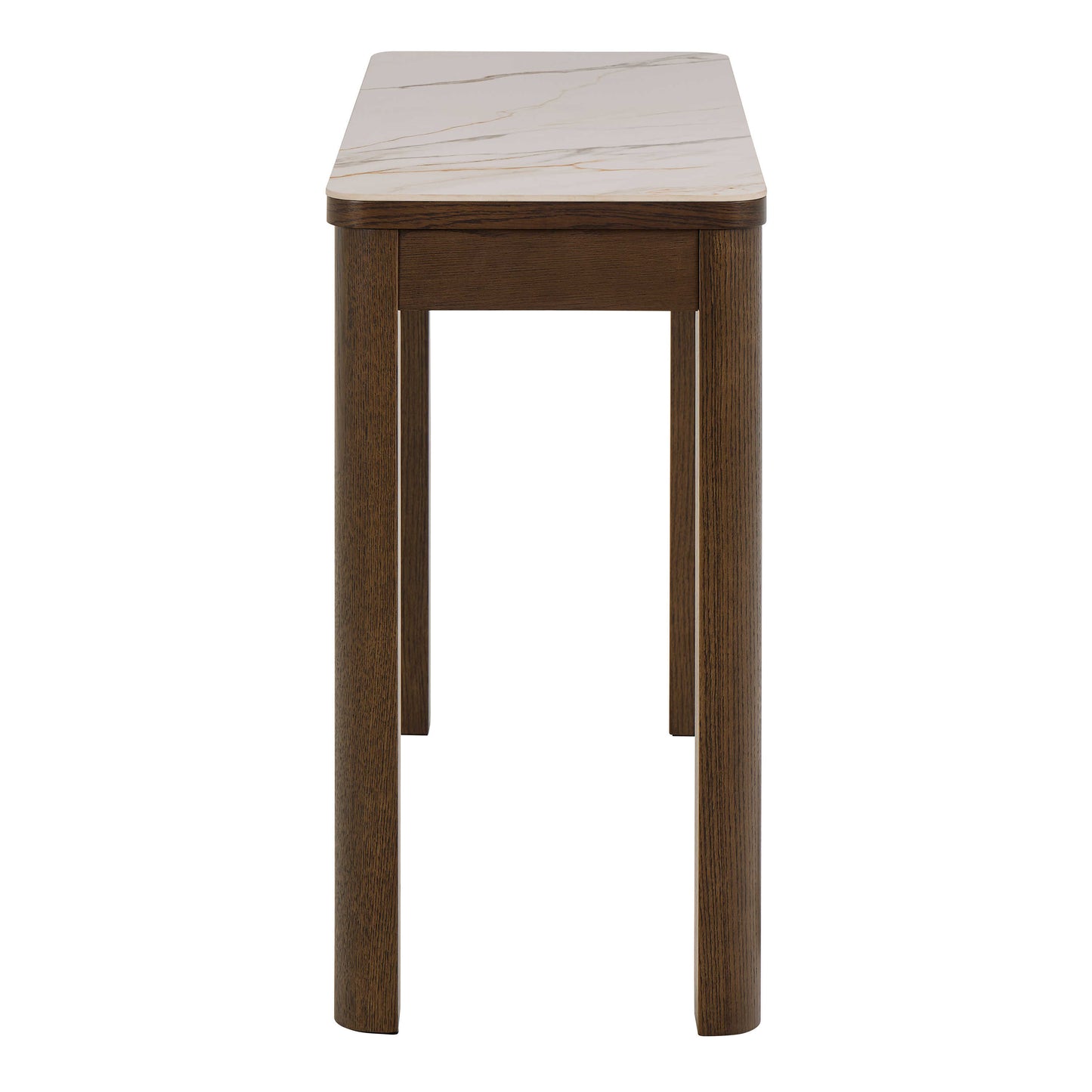 Cork Cream Ceramic Console Table with Oak Veneer Base 1 Drawer