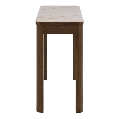 Cork Cream Ceramic Console Table with Oak Veneer Base 1 Drawer