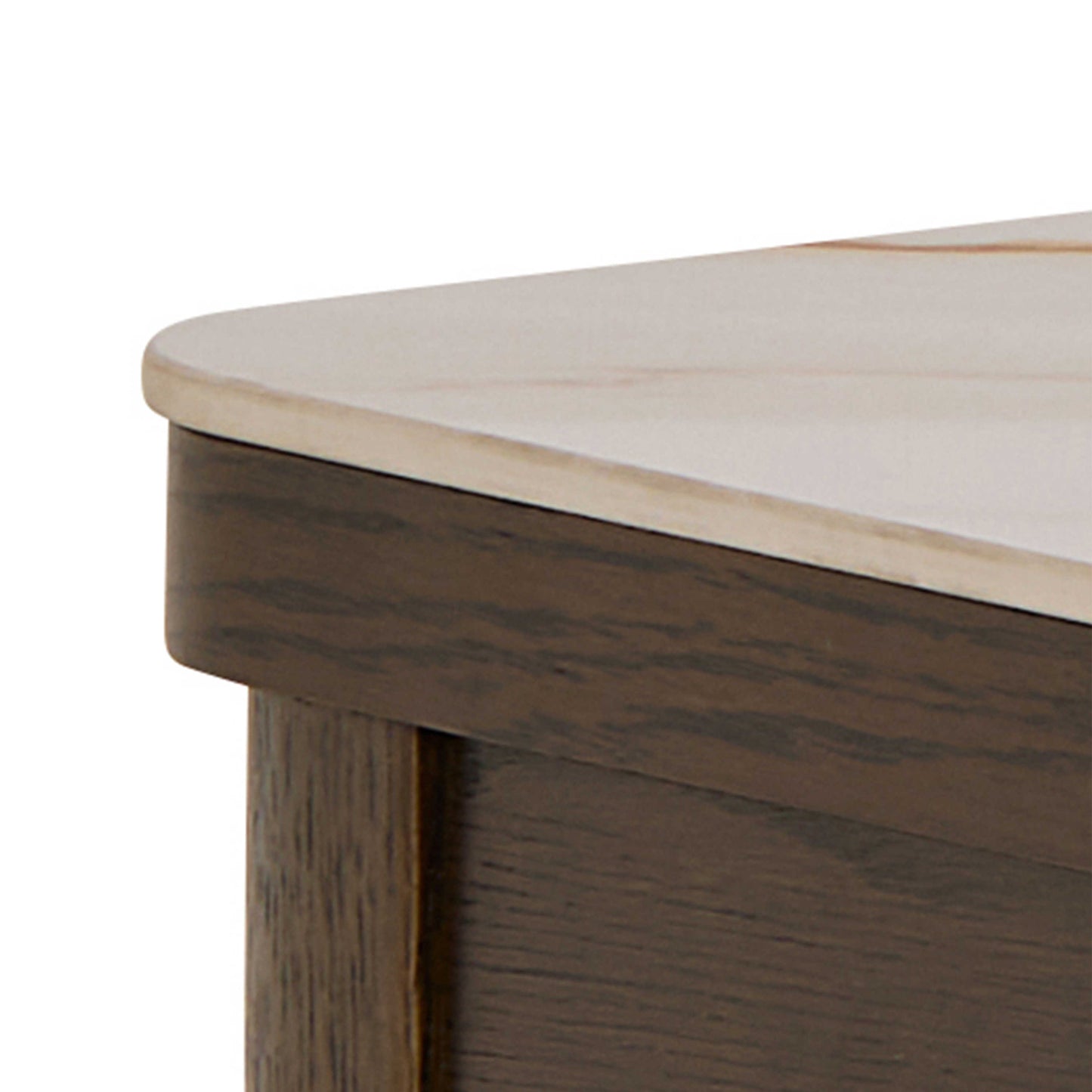 Cork Cream Ceramic Console Table with Oak Veneer Base 1 Drawer
