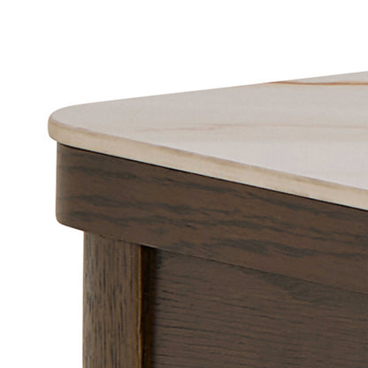 Cork Cream Ceramic Console Table with Oak Veneer Base 1 Drawer