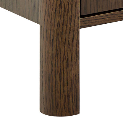 Cork  Oak Veneer Sideboard with Cream Ceramic Top 2 Doors 2 Drawers