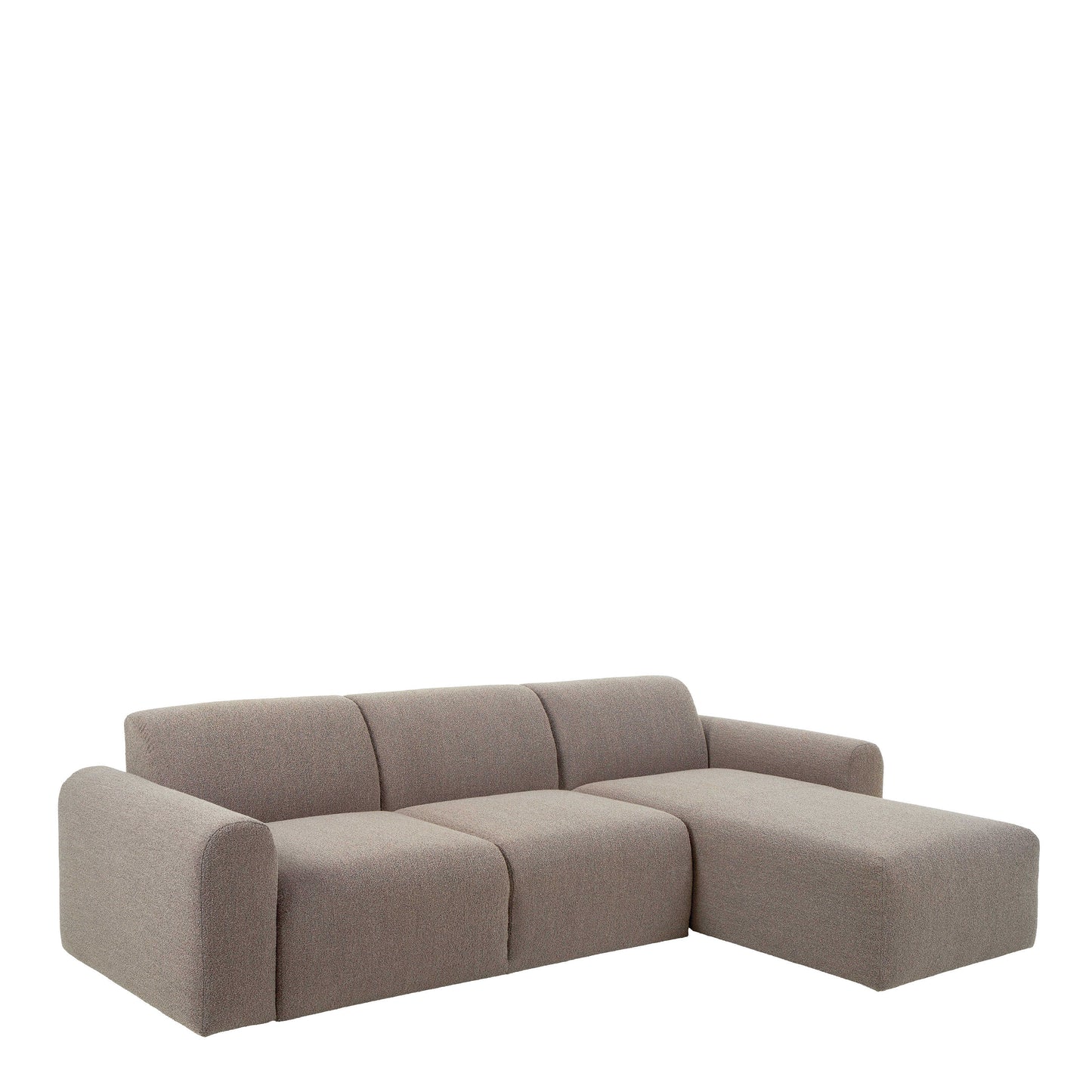 Bilbao Boucle Beige Chaise Longue Sofa 3 Seater Right Hand