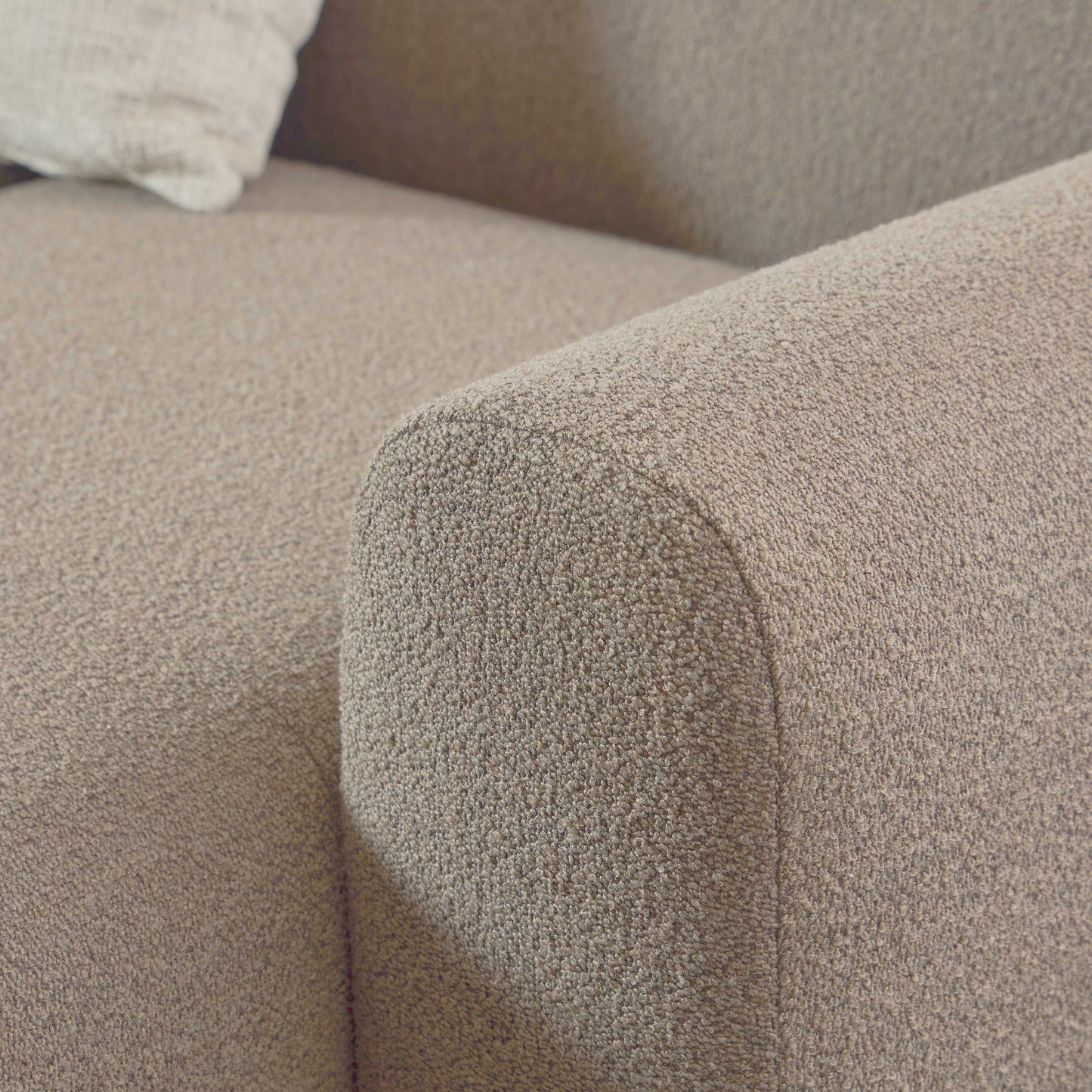 Bilbao Boucle Beige Chaise Longue Sofa 3 Seater Right Hand