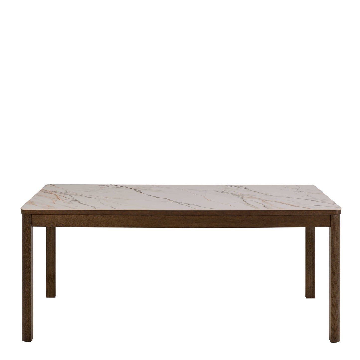 Cork 180cm Rectangular Cream Ceramic Dining Table with Oak Veneer Base