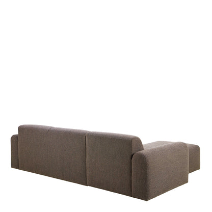 Bilbao Boucle Brown 3 Seater Chaise Longue Sofa Right Hand