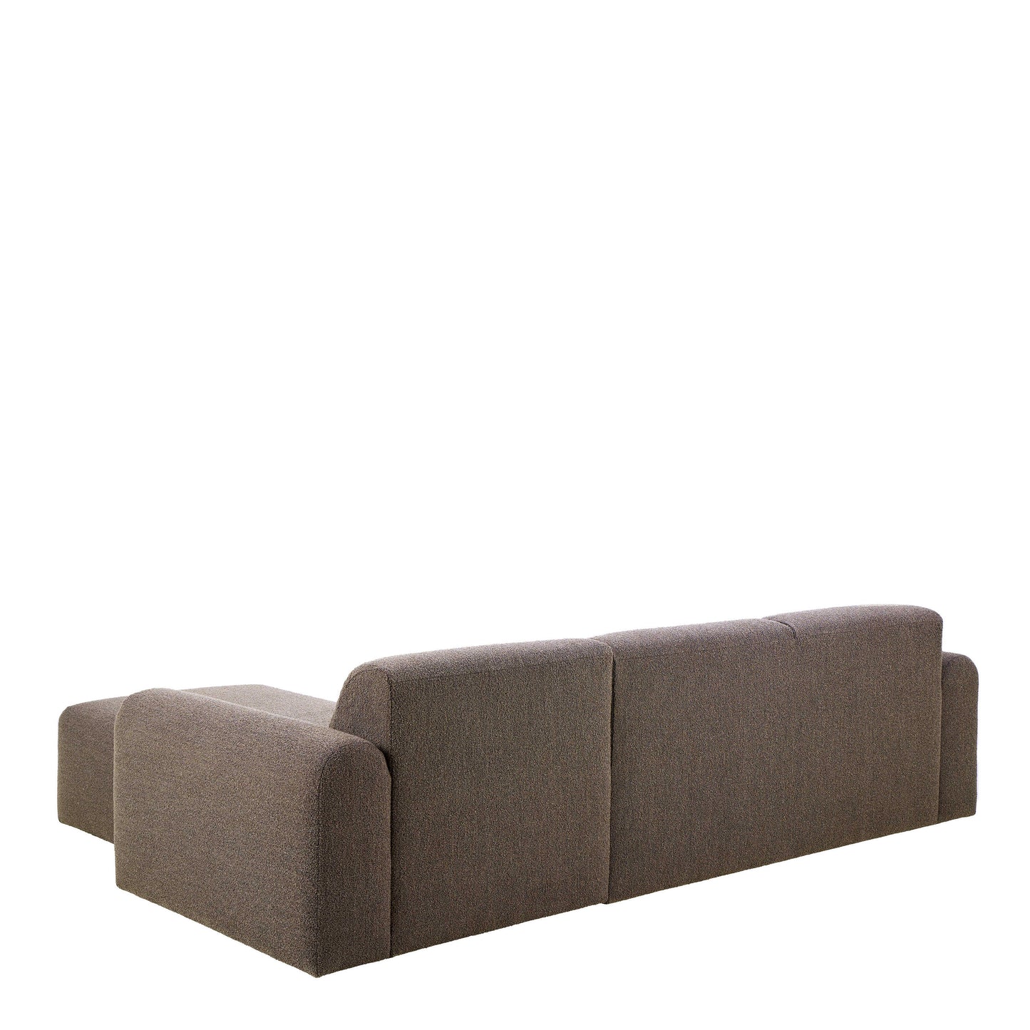 Bilbao Boucle Brown 3 Seater Chaise Longue Sofa Right Hand