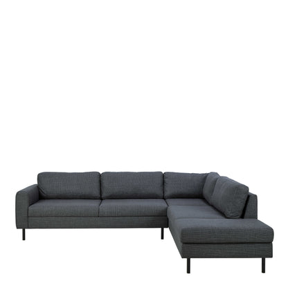 San Sebastian Right Hand Corner Sofa Upholstered Dark Grey Fabric
