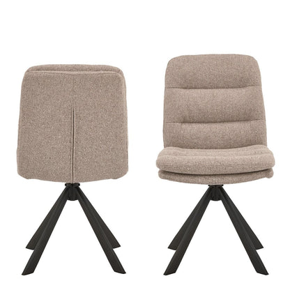 Set of 2 Havdrup Beige Faux Leather Swivel Dining Chairs