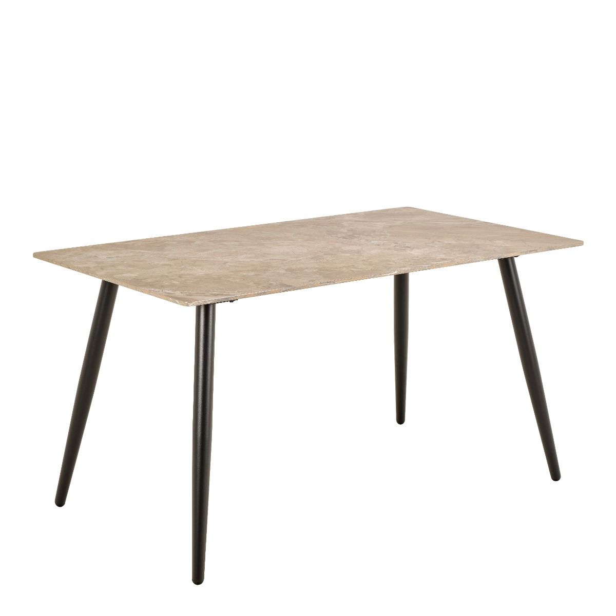 Belfast Grey Ceramic Dining Table with 4 Upholstered Cream Chairs