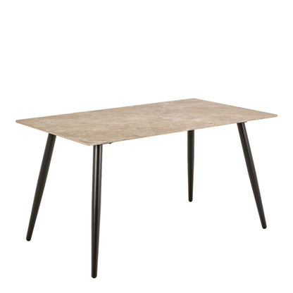 Belfast Grey Ceramic Dining Table with 4 Upholstered Cream Chairs