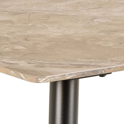 Belfast Grey Ceramic Dining Table with 4 Upholstered Cream Chairs