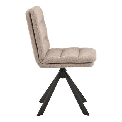 Perth Dining Set 4 Seater Ceramic Rusty Brown Dining Table + 4 Beige Dining Chairs