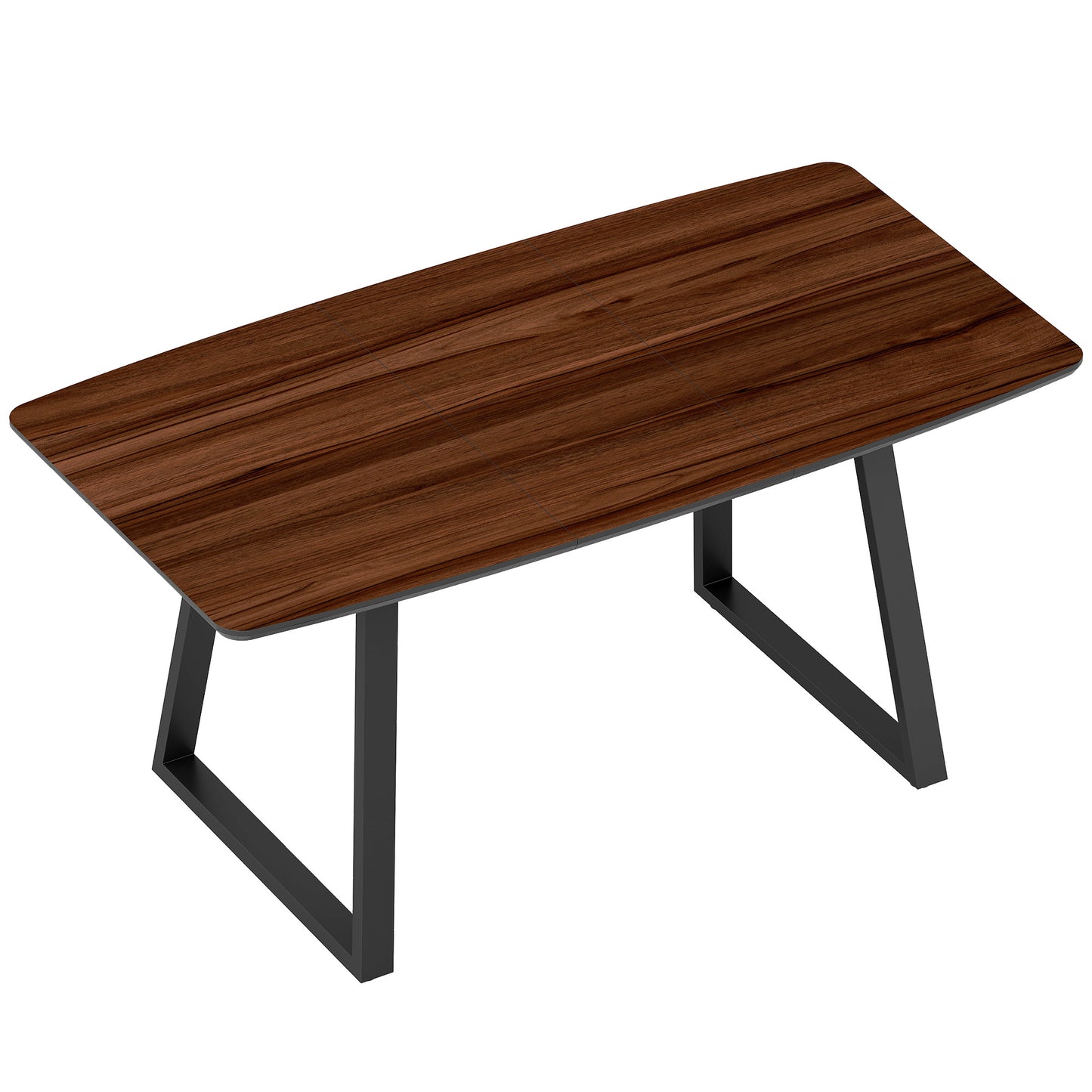 Soramo 160cm Wooden Ex10dable Dining Table With Steel Frame Seating 4 To 6