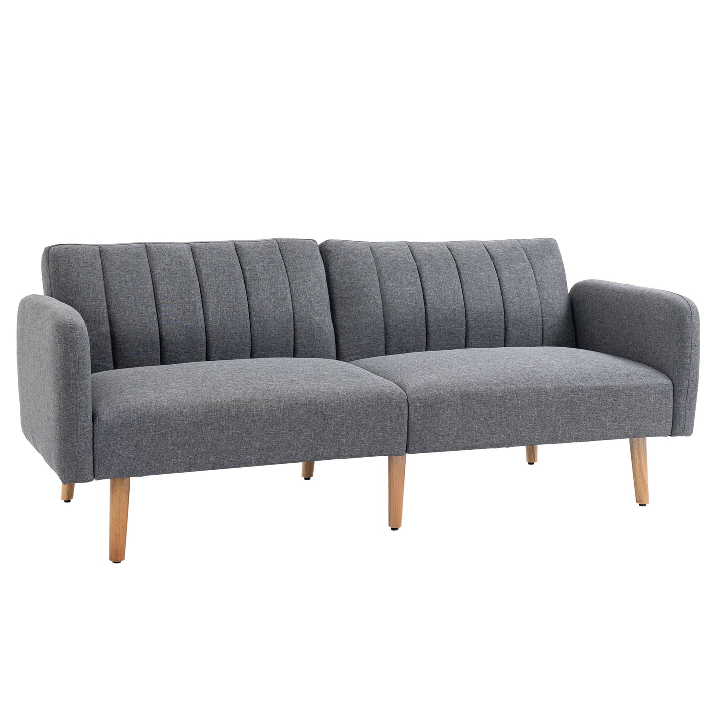 Nile Linen Grey 3 Seater Click Clack Sofa Bed With Adjustable Split Backrest