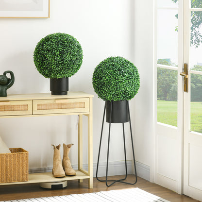 Tasa Halo Pair Of Artificial Boxwood Ball Plants In Green Finish