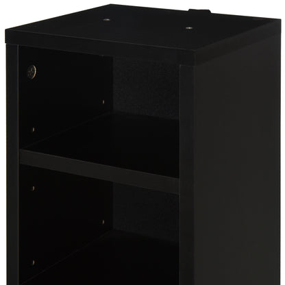 Dofafi Wood Black Set Of 2 CD And Blu Ray Media Storage Towers With Adjustable Shelves