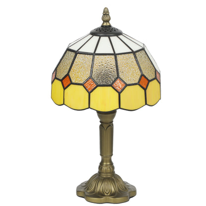 Sevini Glass And Metal Yellow and Orange Handmade Art Deco Table Lamp