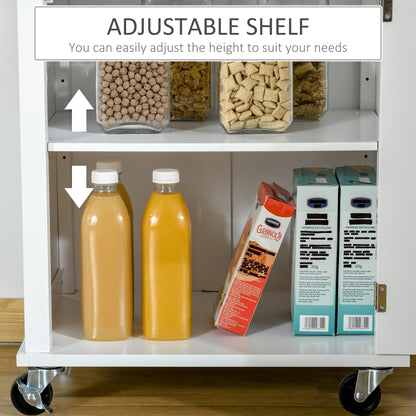 Sofi Wooden White Kitchen Trolley With Drawer Cupboard And Towel Rail