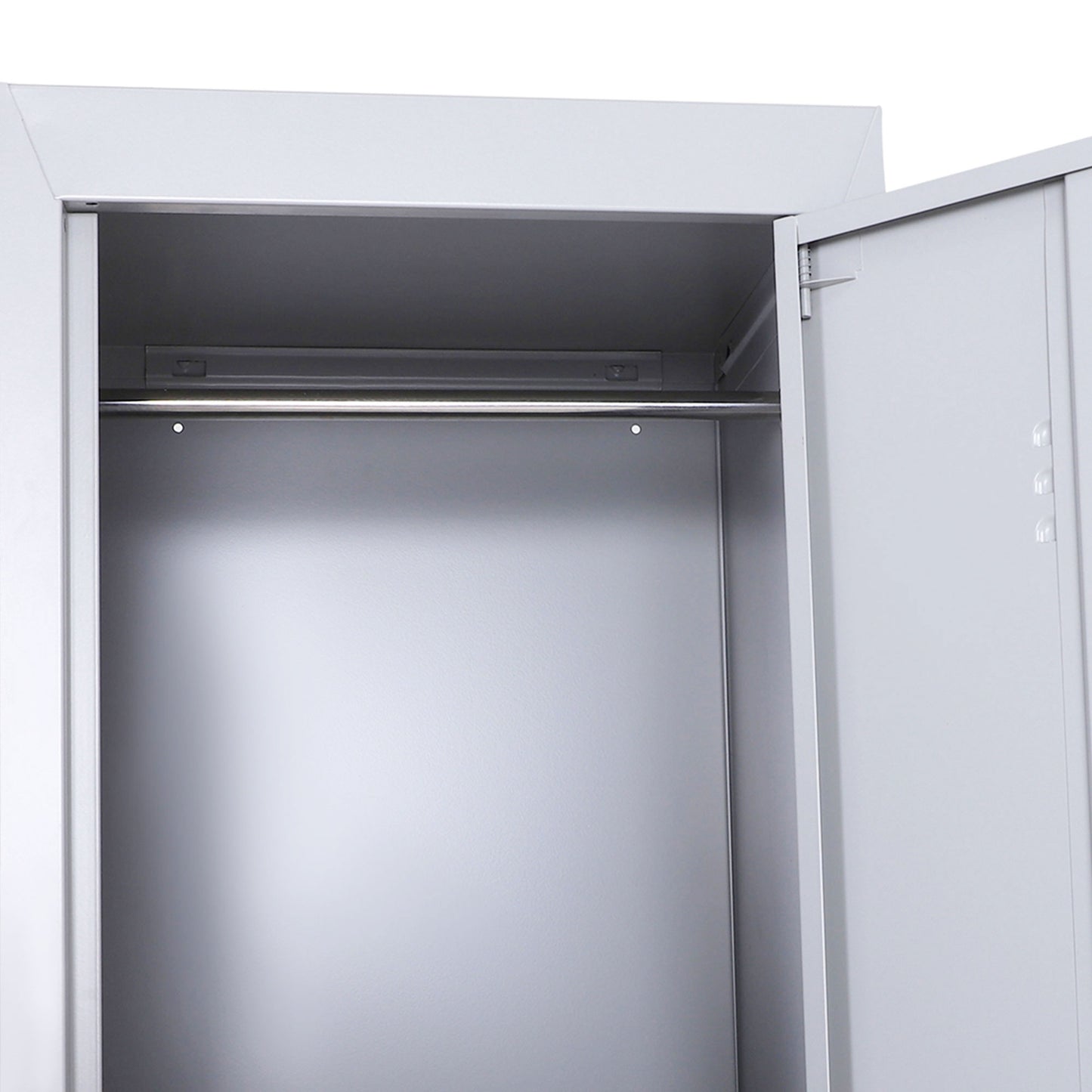 Marino 180cm Light Grey Metal Tall Locker Storage Cabinet With Internal Shelves