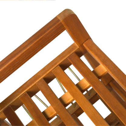 Leno Acacia Wood Teak 5 Tier Shoe Rack With Hangers For Up To 19 Pairs