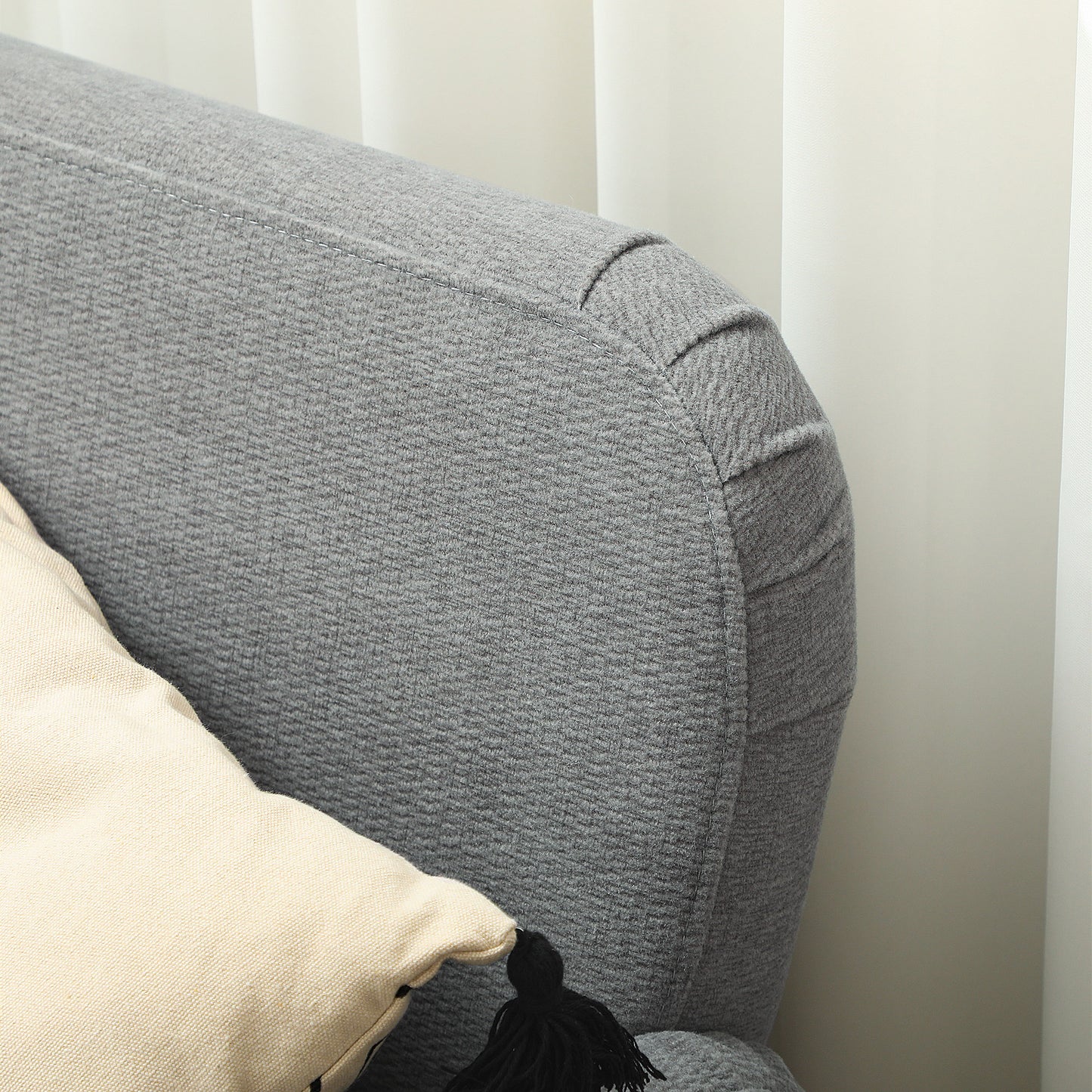 Midi Tami Grey Velvet Compact 2 Seater Sofa With Extra Thick Padding And Wooden Legs