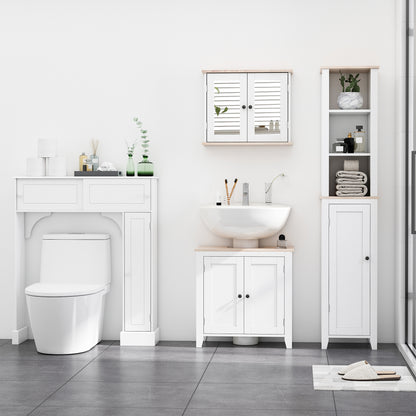 Luzi Freestanding Under Sink Bathroom Cupboard With Adjustable Shelves White