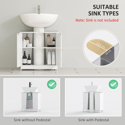 Neha Under Sink Bathroom Vanity Storage Unit With 2 Tier Interior White