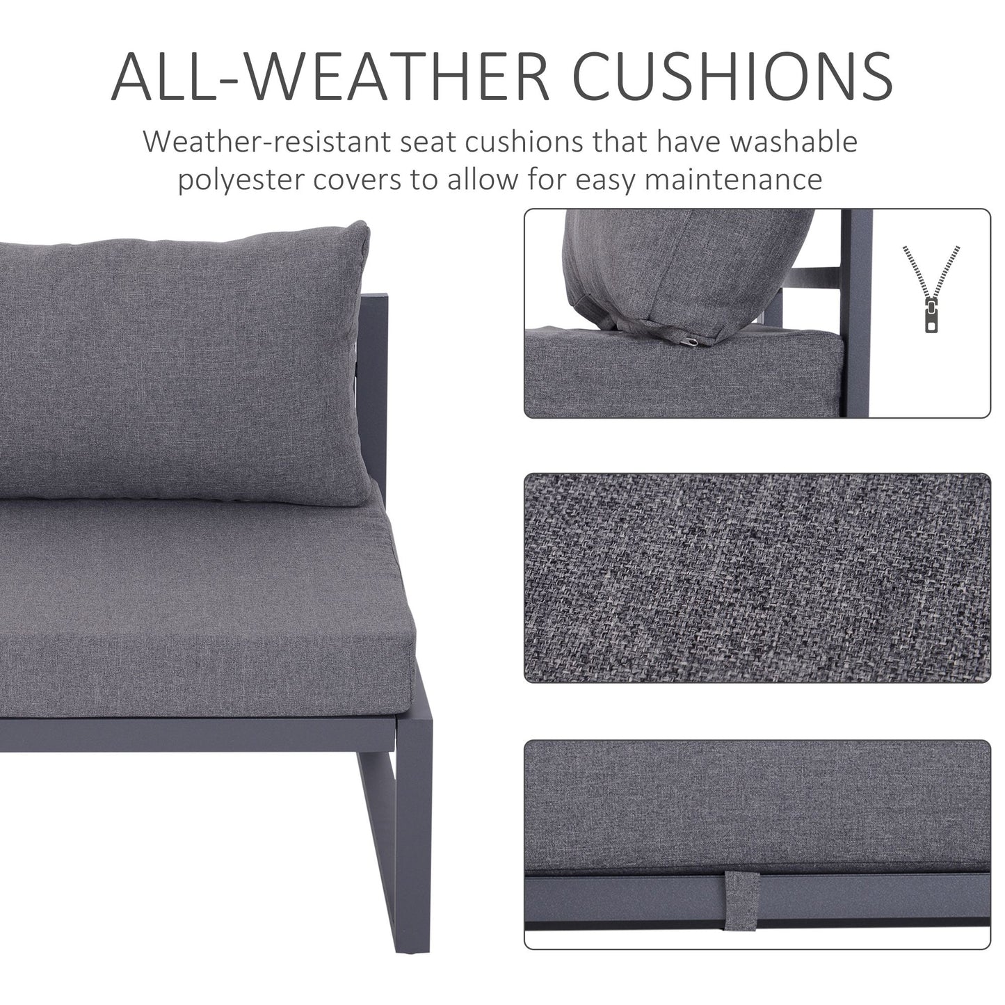 Nimavi 6 Seater Outdoor Sofa Set with Coffee Table Chair and Stool
