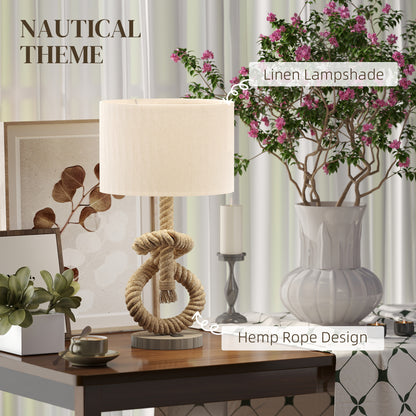Releta Metal And Fabric Nautical LED Table Lamp With USB Charging Port
