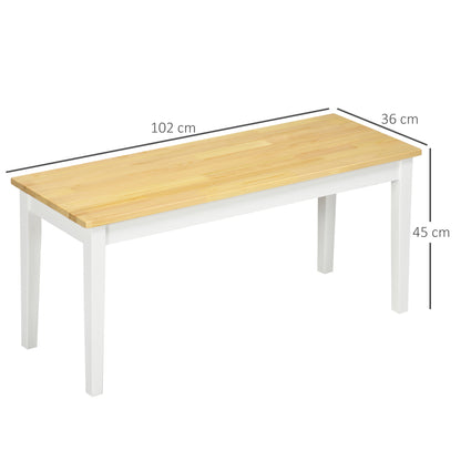 Rebamta Solid Wood White Dining Bench Seating 2 For Kitchen Or Entryway
