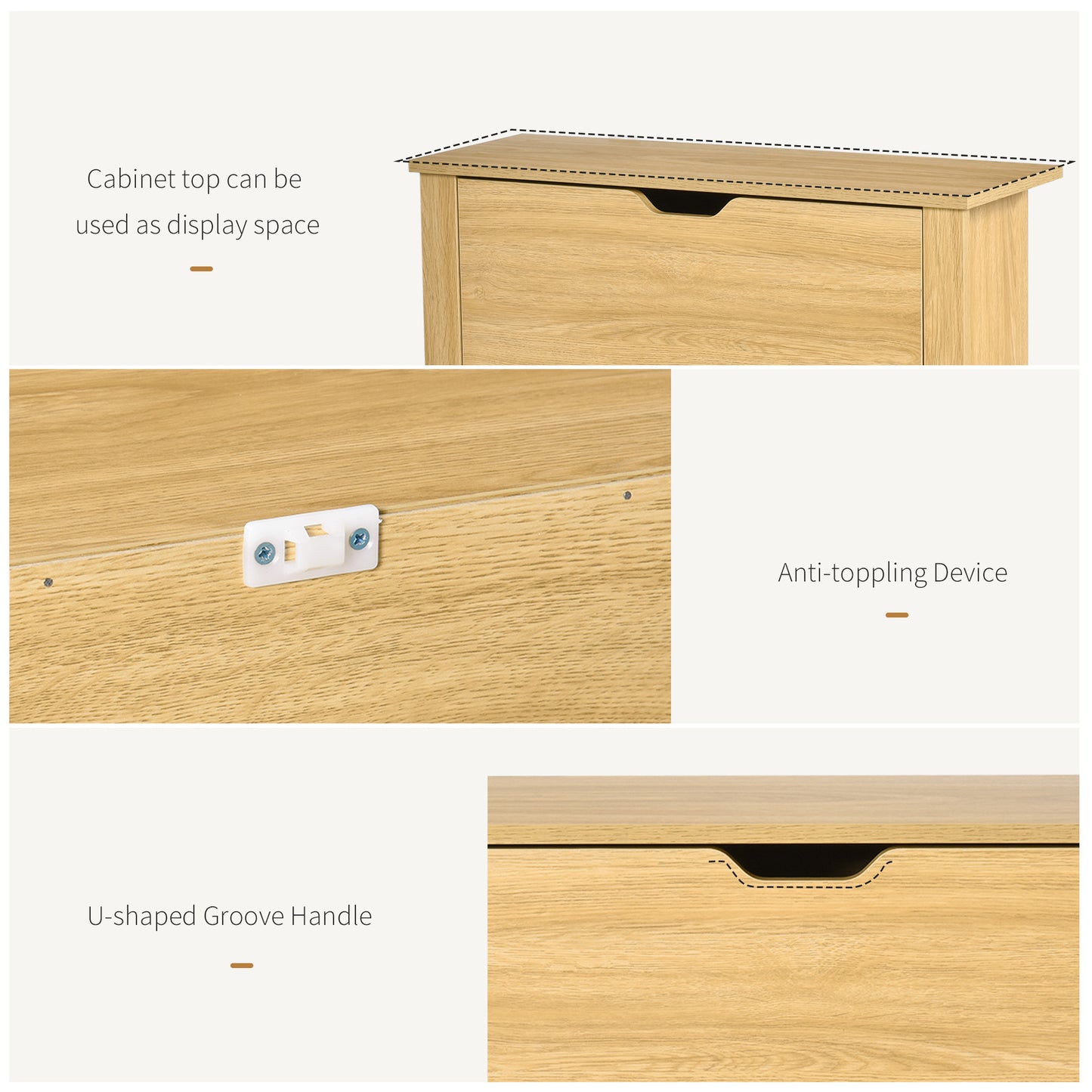 Sato Rilu Wooden Natural Slim Shoe Cabinet With 2 Flip Drawers For 12 Pairs