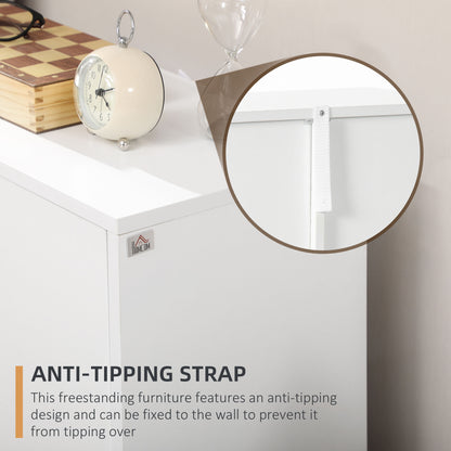 Sopake White Freestanding Storage Cabinet With 4 Drawers And Lower Cupboard