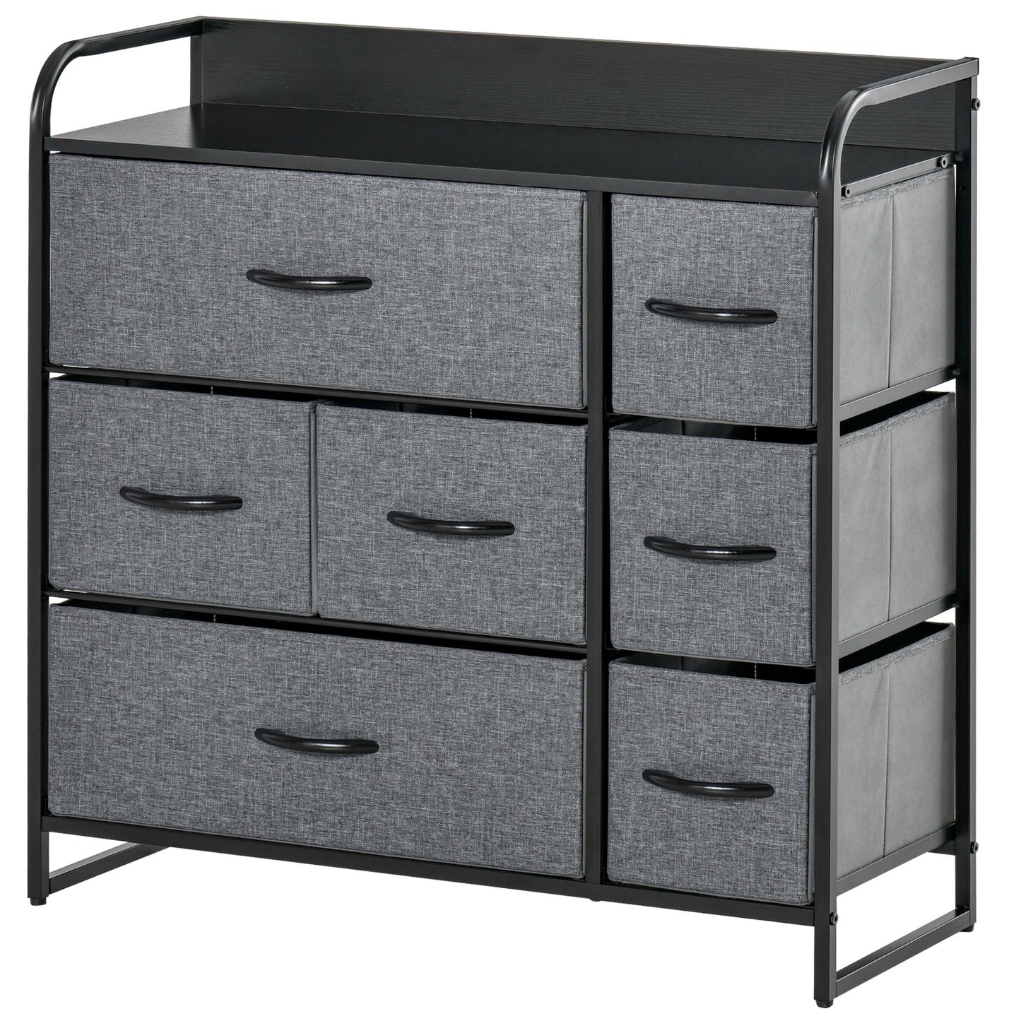 Lizi Fabric And Metal Grey 7 Drawer Foldable Storage Chest