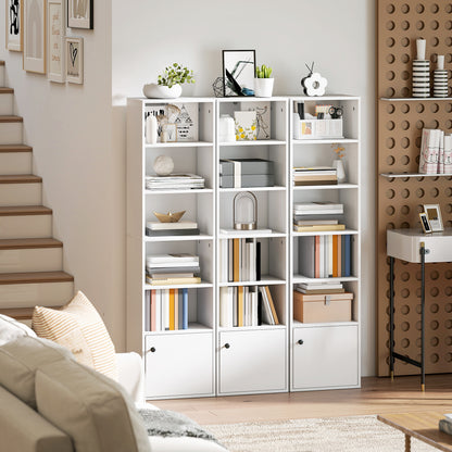 Vari Wooden White Tall 6 Tier Bookcase H8 156 cm
