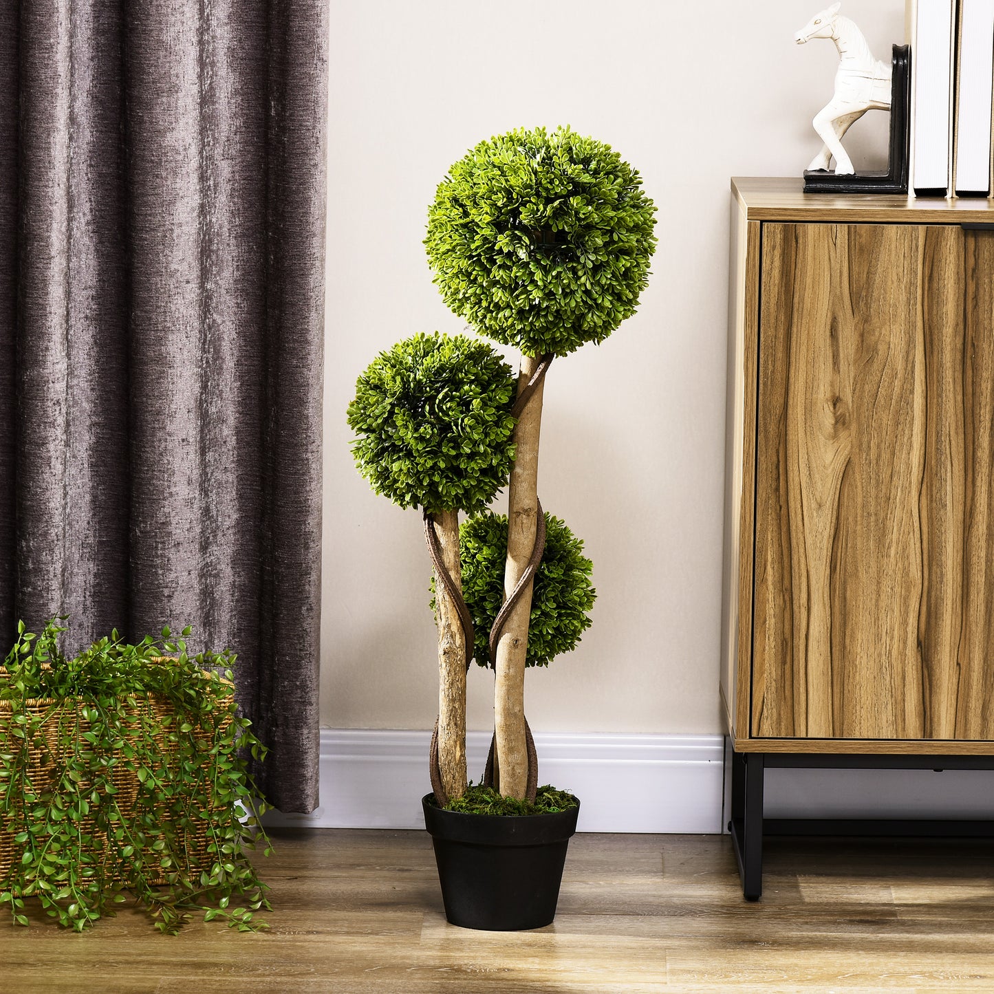 Tosero Light Green Artificial Boxwood Ball Topiary Trees In Pots For Display