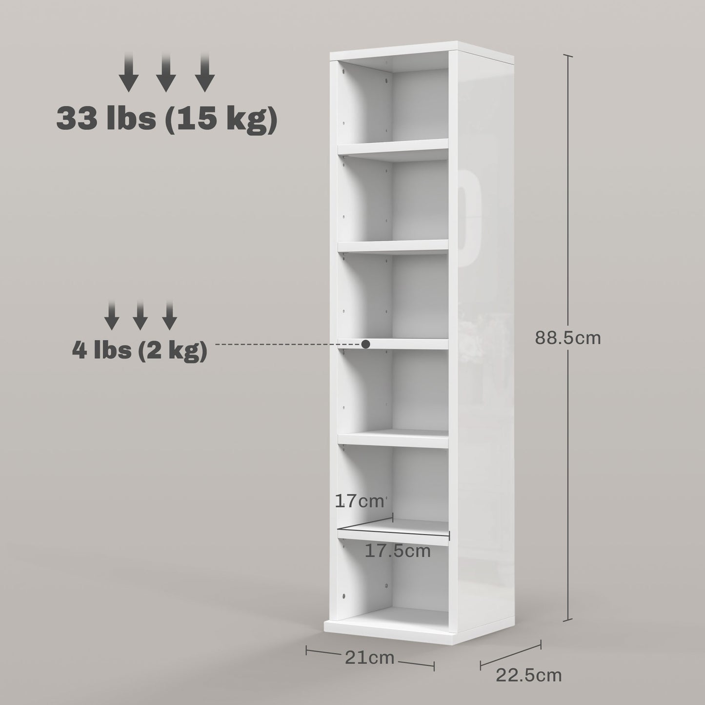 Lora Fana High Gloss White Set Of 2 CD Storage Units With 102 Disc Capacity
