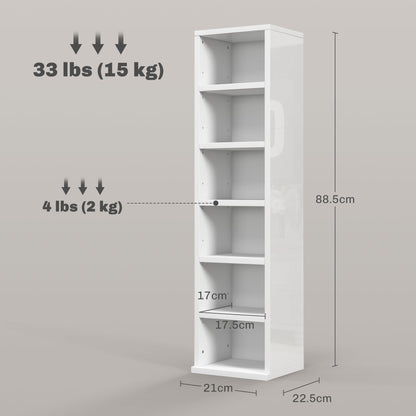 Lora Fana High Gloss White Set Of 2 CD Storage Units With 102 Disc Capacity