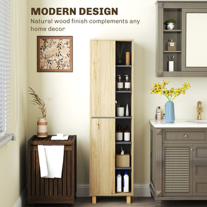 Lanoha Slim Multi Storage Bathroom Cabinet With Wood Effect Finish