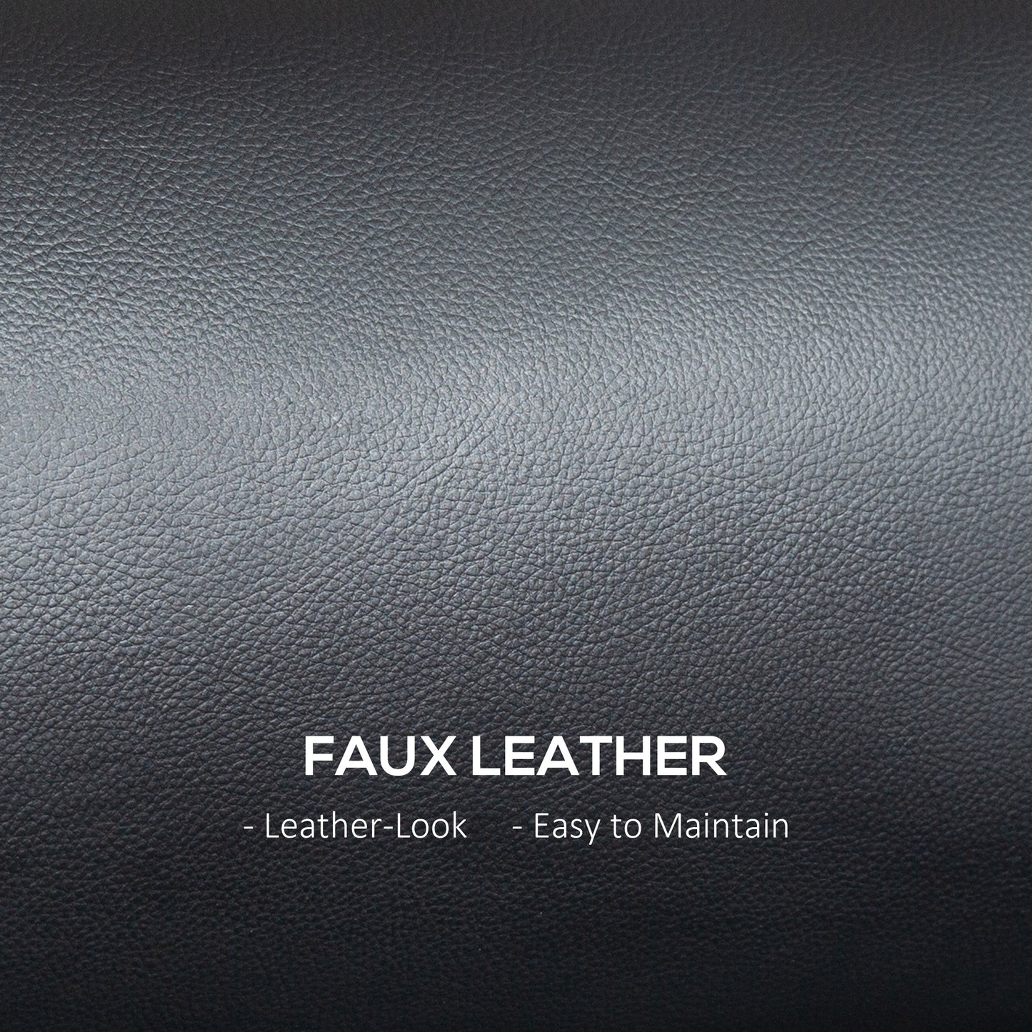 Raha Black Faux Leather Compact 2 Seater Sofa