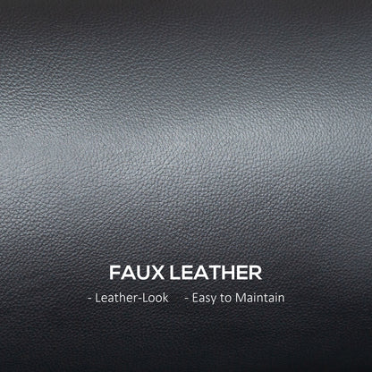 Raha Black Faux Leather Compact 2 Seater Sofa