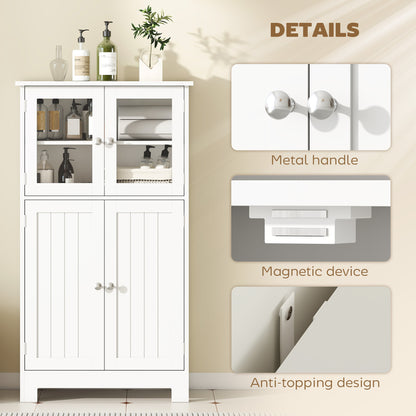 Mola Freestanding Storage Cabinet With Drawers Shelves And Glass Door For Bathroom Or Hallway